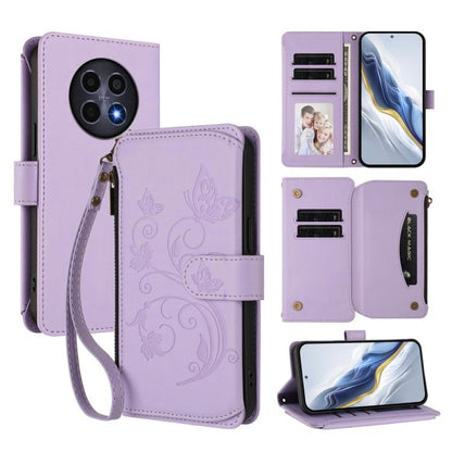 Butterfly Love Flower Multi-card Zipper Wallet Leather Phone Case, For Realme C75 4G Global / 14x 5G India, For Realme 14 Pro+ 5G, For Realme 14 Pro+ 5G Global, For Realme 14 Pro 5G India, For Realme GT 7 Pro 5G / GT7 Pro Racing, For Realme C63 5G Glob...
