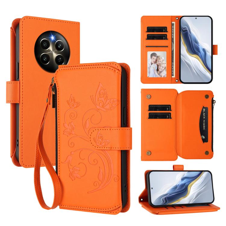 Butterfly Love Flower Multi-card Zipper Wallet Leather Phone Case, For Realme C67 4G / 12 Lite 4G Global, For Realme 12 Pro / 12 Pro+ / P1 Pro 5G, For Realme C53 / C51 4G Global, For Realme 11 5G Global / C67 5G India, For Realme 11 4G Global          ...