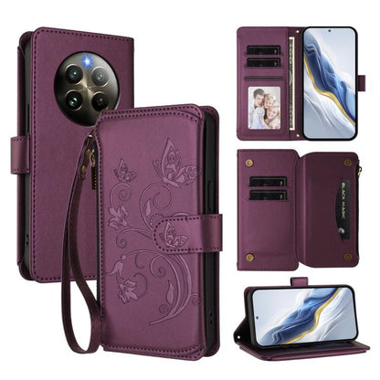 Butterfly Love Flower Multi-card Zipper Wallet Leather Phone Case, For Realme C75 4G Global / 14x 5G India, For Realme 14 Pro+ 5G, For Realme 14 Pro+ 5G Global, For Realme 14 Pro 5G India, For Realme GT 7 Pro 5G / GT7 Pro Racing, For Realme C63 5G Glob...
