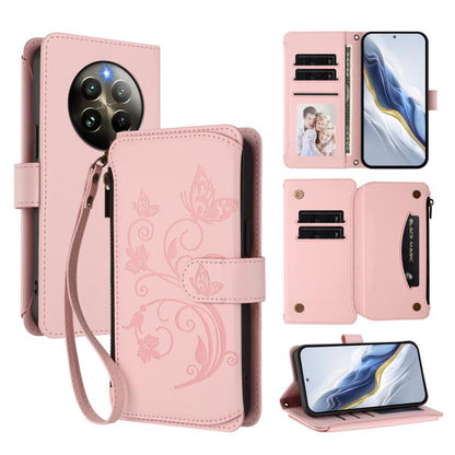 Butterfly Love Flower Multi-card Zipper Wallet Leather Phone Case, For Realme C75 4G Global / 14x 5G India, For Realme 14 Pro+ 5G, For Realme 14 Pro+ 5G Global, For Realme 14 Pro 5G India, For Realme GT 7 Pro 5G / GT7 Pro Racing, For Realme C63 5G Glob...