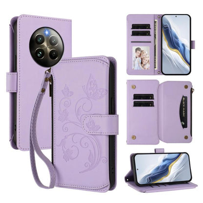 Butterfly Love Flower Multi-card Zipper Wallet Leather Phone Case, For Realme C75 4G Global / 14x 5G India, For Realme 14 Pro+ 5G, For Realme 14 Pro+ 5G Global, For Realme 14 Pro 5G India, For Realme GT 7 Pro 5G / GT7 Pro Racing, For Realme C63 5G Glob...