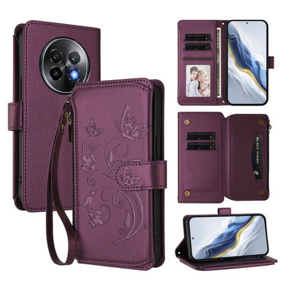 Butterfly Love Flower Multi-card Zipper Wallet Leather Phone Case, For Realme C75 4G Global / 14x 5G India, For Realme 14 Pro+ 5G, For Realme 14 Pro+ 5G Global, For Realme 14 Pro 5G India, For Realme GT 7 Pro 5G / GT7 Pro Racing, For Realme C63 5G Glob...
