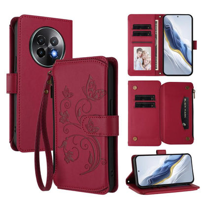 Butterfly Love Flower Multi-card Zipper Wallet Leather Phone Case, For Realme C75 4G Global / 14x 5G India, For Realme 14 Pro+ 5G, For Realme 14 Pro+ 5G Global, For Realme 14 Pro 5G India, For Realme GT 7 Pro 5G / GT7 Pro Racing, For Realme C63 5G Glob...