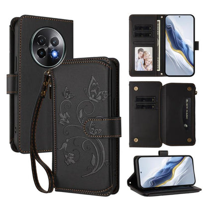 Butterfly Love Flower Multi-card Zipper Wallet Leather Phone Case, For Realme C75 4G Global / 14x 5G India, For Realme 14 Pro+ 5G, For Realme 14 Pro+ 5G Global, For Realme 14 Pro 5G India, For Realme GT 7 Pro 5G / GT7 Pro Racing, For Realme C63 5G Glob...