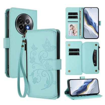 Butterfly Love Flower Multi-card Zipper Wallet Leather Phone Case, For Realme C75 4G Global / 14x 5G India, For Realme 14 Pro+ 5G, For Realme 14 Pro+ 5G Global, For Realme 14 Pro 5G India, For Realme GT 7 Pro 5G / GT7 Pro Racing, For Realme C63 5G Glob...