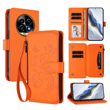 Butterfly Love Flower Multi-card Zipper Wallet Leather Phone Case, For Realme C75 4G Global / 14x 5G India, For Realme 14 Pro+ 5G, For Realme 14 Pro+ 5G Global, For Realme 14 Pro 5G India, For Realme GT 7 Pro 5G / GT7 Pro Racing, For Realme C63 5G Glob...