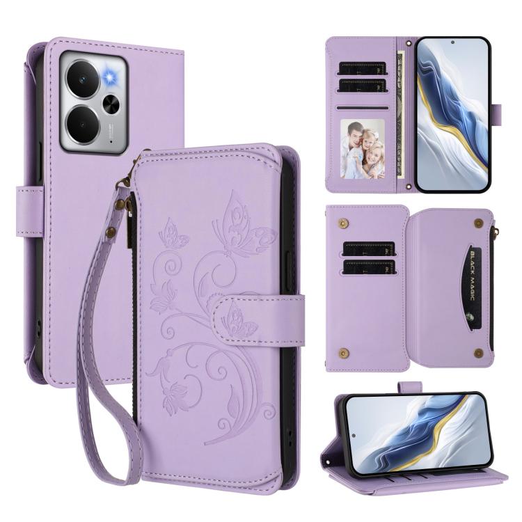 Butterfly Love Flower Multi-card Zipper Wallet Leather Phone Case, For Realme P4 5G, For Realme 15T 5G Global, For Realme C71 4G India, For Realme 15 5G / 15 Pro 5G, For Realme C71 4G Global, For Realme Neo7 Turbo, For Realme GT 7 5G India             ...