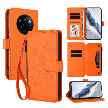 Butterfly Love Flower Multi-card Zipper Wallet Leather Phone Case, For Realme C75 4G Global / 14x 5G India, For Realme 14 Pro+ 5G, For Realme 14 Pro+ 5G Global, For Realme 14 Pro 5G India, For Realme GT 7 Pro 5G / GT7 Pro Racing, For Realme C63 5G Glob...
