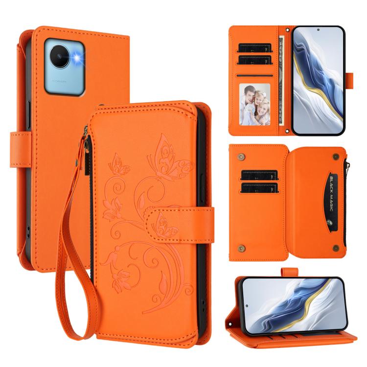 Butterfly Love Flower Multi-card Zipper Wallet Leather Phone Case, For Realme 10 Pro 5G, For Realme 10 Pro+ 5G, For Realme 10 4G Global, For Realme C30 4G / C30s / Narzo 50i, For Realme GT Neo 3T, For Realme 9 Pro+ 5G / Narzo 50 Pro 5G                 ...