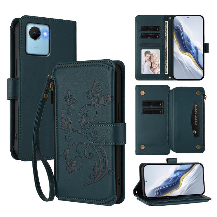 Butterfly Love Flower Multi-card Zipper Wallet Leather Phone Case, For Realme 10 Pro 5G, For Realme 10 Pro+ 5G, For Realme 10 4G Global, For Realme C30 4G / C30s / Narzo 50i, For Realme GT Neo 3T, For Realme 9 Pro+ 5G / Narzo 50 Pro 5G                 ...
