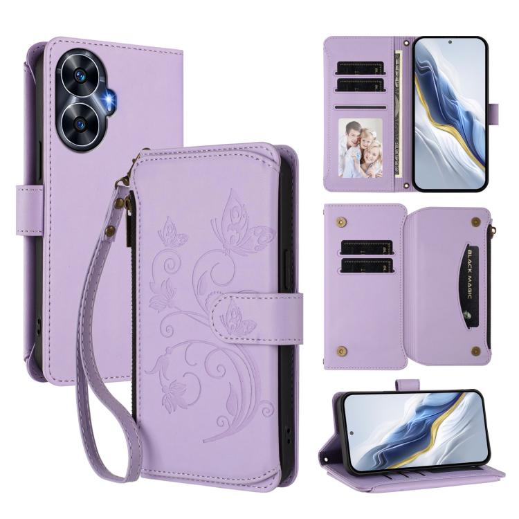 Butterfly Love Flower Multi-card Zipper Wallet Leather Phone Case, For Realme C67 4G / 12 Lite 4G Global, For Realme 12 Pro / 12 Pro+ / P1 Pro 5G, For Realme C53 / C51 4G Global, For Realme 11 5G Global / C67 5G India, For Realme 11 4G Global          ...