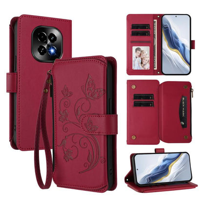 Butterfly Love Flower Multi-card Zipper Wallet Leather Phone Case, For Realme C75 4G Global / 14x 5G India, For Realme 14 Pro+ 5G, For Realme 14 Pro+ 5G Global, For Realme 14 Pro 5G India, For Realme GT 7 Pro 5G / GT7 Pro Racing, For Realme C63 5G Glob...