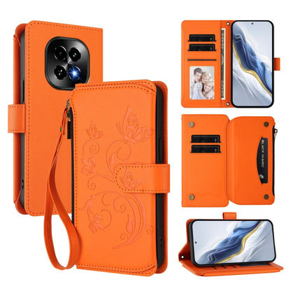 Butterfly Love Flower Multi-card Zipper Wallet Leather Phone Case, For Realme C75 4G Global / 14x 5G India, For Realme 14 Pro+ 5G, For Realme 14 Pro+ 5G Global, For Realme 14 Pro 5G India, For Realme GT 7 Pro 5G / GT7 Pro Racing, For Realme C63 5G Glob...