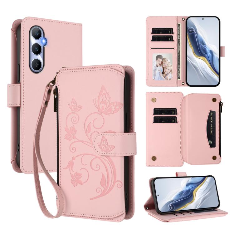 Butterfly Love Flower Multi-card Zipper Wallet Leather Phone Case, For Realme C67 4G / 12 Lite 4G Global, For Realme 12 Pro / 12 Pro+ / P1 Pro 5G, For Realme C53 / C51 4G Global, For Realme 11 5G Global / C67 5G India, For Realme 11 4G Global          ...