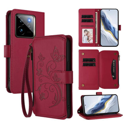 Butterfly Love Flower Multi-card Zipper Wallet Leather Phone Case, For Realme C75 4G Global / 14x 5G India, For Realme 14 Pro+ 5G, For Realme 14 Pro+ 5G Global, For Realme 14 Pro 5G India, For Realme GT 7 Pro 5G / GT7 Pro Racing, For Realme C63 5G Glob...