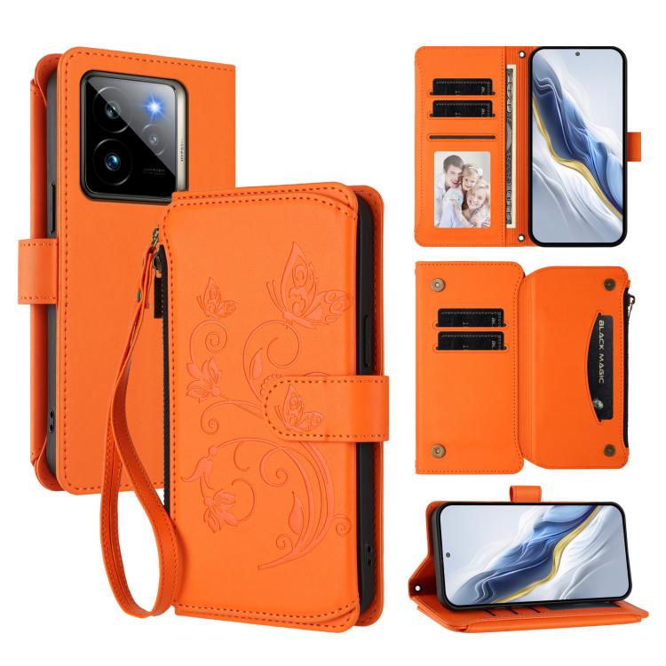 Butterfly Love Flower Multi-card Zipper Wallet Leather Phone Case, For Realme C75 4G Global / 14x 5G India, For Realme 14 Pro+ 5G, For Realme 14 Pro+ 5G Global, For Realme 14 Pro 5G India, For Realme GT 7 Pro 5G / GT7 Pro Racing, For Realme C63 5G Glob...