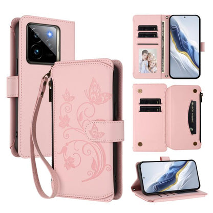 Butterfly Love Flower Multi-card Zipper Wallet Leather Phone Case, For Realme C75 4G Global / 14x 5G India, For Realme 14 Pro+ 5G, For Realme 14 Pro+ 5G Global, For Realme 14 Pro 5G India, For Realme GT 7 Pro 5G / GT7 Pro Racing, For Realme C63 5G Glob...