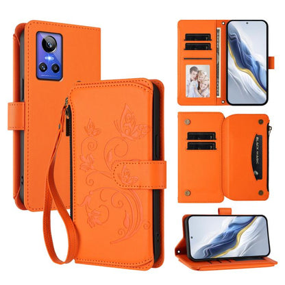 Butterfly Love Flower Multi-card Zipper Wallet Leather Phone Case, For Realme 10 Pro 5G, For Realme 10 Pro+ 5G, For Realme 10 4G Global, For Realme C30 4G / C30s / Narzo 50i, For Realme GT Neo 3T, For Realme 9 Pro+ 5G / Narzo 50 Pro 5G                 ...