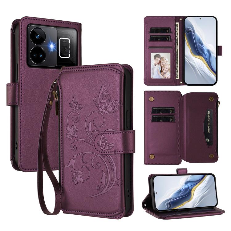 Butterfly Love Flower Multi-card Zipper Wallet Leather Phone Case, For Realme C67 4G / 12 Lite 4G Global, For Realme 12 Pro / 12 Pro+ / P1 Pro 5G, For Realme C53 / C51 4G Global, For Realme 11 5G Global / C67 5G India, For Realme 11 4G Global          ...