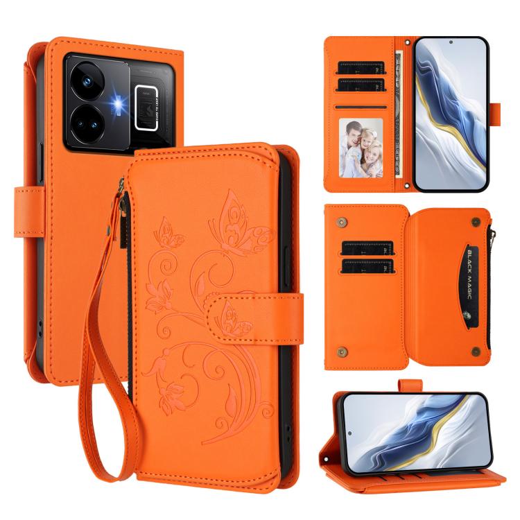Butterfly Love Flower Multi-card Zipper Wallet Leather Phone Case, For Realme C67 4G / 12 Lite 4G Global, For Realme 12 Pro / 12 Pro+ / P1 Pro 5G, For Realme C53 / C51 4G Global, For Realme 11 5G Global / C67 5G India, For Realme 11 4G Global          ...