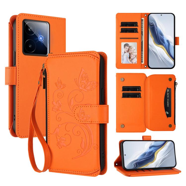 Butterfly Love Flower Multi-card Zipper Wallet Leather Phone Case, For Realme P4 5G, For Realme 15T 5G Global, For Realme C71 4G India, For Realme 15 5G / 15 Pro 5G, For Realme C71 4G Global, For Realme Neo7 Turbo, For Realme GT 7 5G India             ...