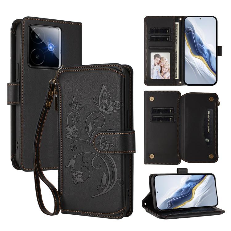 Butterfly Love Flower Multi-card Zipper Wallet Leather Phone Case, For Realme P4 5G, For Realme 15T 5G Global, For Realme C71 4G India, For Realme 15 5G / 15 Pro 5G, For Realme C71 4G Global, For Realme Neo7 Turbo, For Realme GT 7 5G India             ...