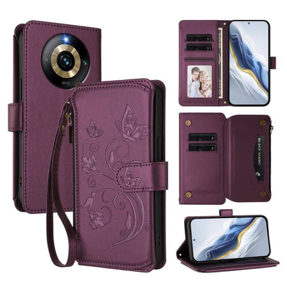 Butterfly Love Flower Multi-card Zipper Wallet Leather Phone Case, For Realme C67 4G / 12 Lite 4G Global, For Realme 12 Pro / 12 Pro+ / P1 Pro 5G, For Realme C53 / C51 4G Global, For Realme 11 5G Global / C67 5G India, For Realme 11 4G Global          ...