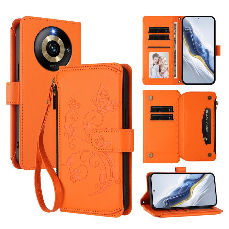 Butterfly Love Flower Multi-card Zipper Wallet Leather Phone Case, For Realme C67 4G / 12 Lite 4G Global, For Realme 12 Pro / 12 Pro+ / P1 Pro 5G, For Realme C53 / C51 4G Global, For Realme 11 5G Global / C67 5G India, For Realme 11 4G Global          ...