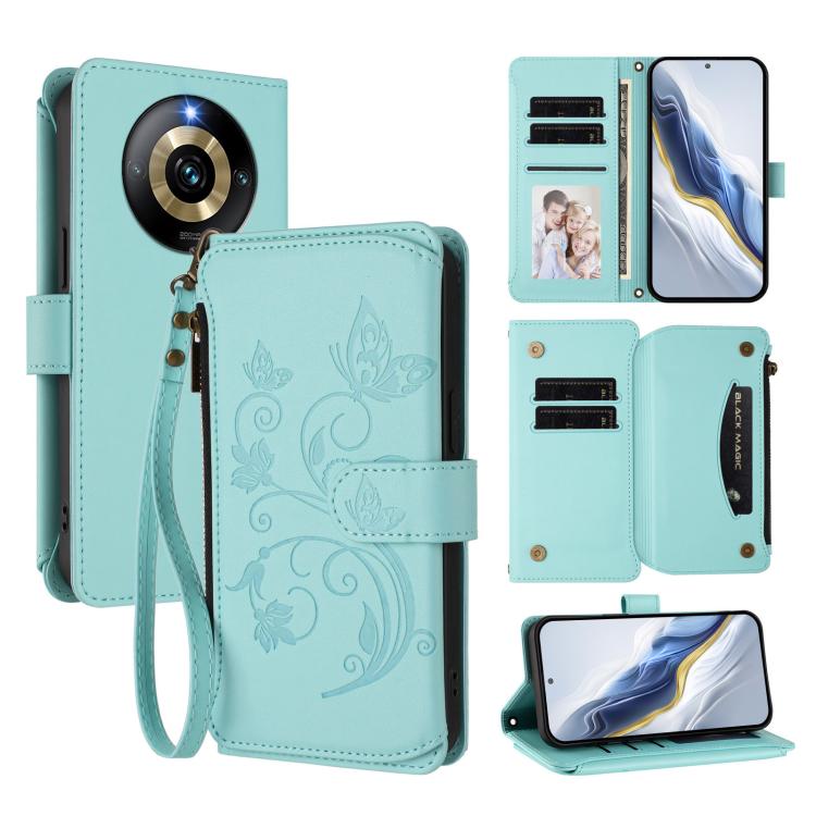 Butterfly Love Flower Multi-card Zipper Wallet Leather Phone Case, For Realme C67 4G / 12 Lite 4G Global, For Realme 12 Pro / 12 Pro+ / P1 Pro 5G, For Realme C53 / C51 4G Global, For Realme 11 5G Global / C67 5G India, For Realme 11 4G Global          ...