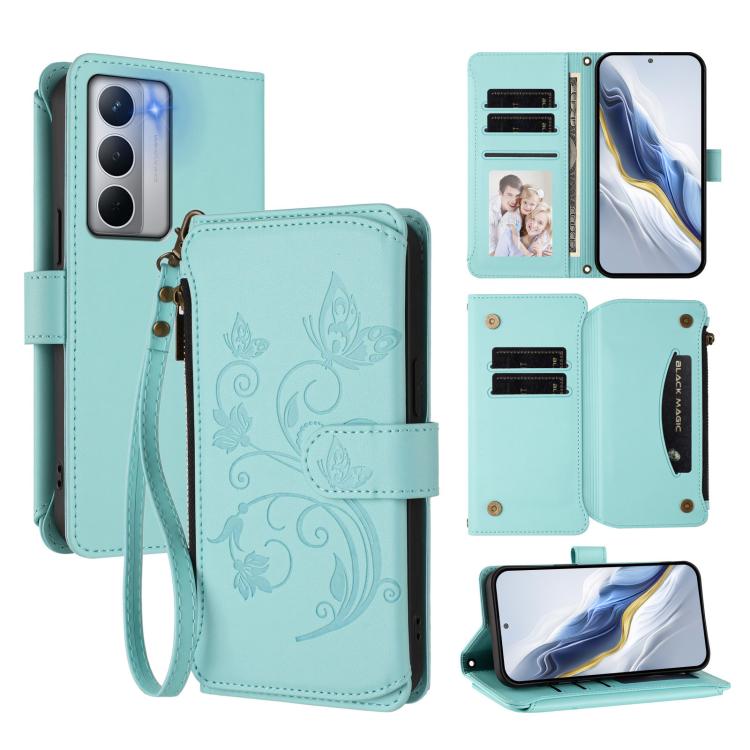 Butterfly Love Flower Multi-card Zipper Wallet Leather Phone Case, For Realme P4 5G, For Realme 15T 5G Global, For Realme C71 4G India, For Realme 15 5G / 15 Pro 5G, For Realme C71 4G Global, For Realme Neo7 Turbo, For Realme GT 7 5G India             ...