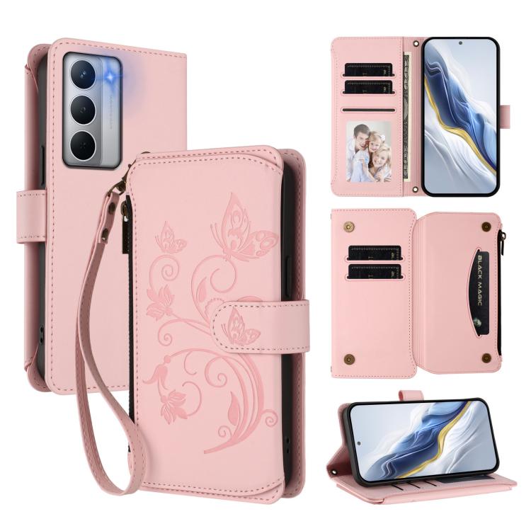 Butterfly Love Flower Multi-card Zipper Wallet Leather Phone Case, For Realme P4 5G, For Realme 15T 5G Global, For Realme C71 4G India, For Realme 15 5G / 15 Pro 5G, For Realme C71 4G Global, For Realme Neo7 Turbo, For Realme GT 7 5G India             ...