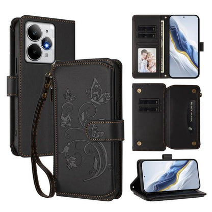 Butterfly Love Flower Multi-card Zipper Wallet Leather Phone Case, For Realme P4 5G, For Realme 15T 5G Global, For Realme C71 4G India, For Realme 15 5G / 15 Pro 5G, For Realme C71 4G Global, For Realme Neo7 Turbo, For Realme GT 7 5G India             ...