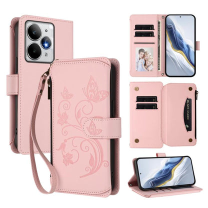 Butterfly Love Flower Multi-card Zipper Wallet Leather Phone Case, For Realme P4 5G, For Realme 15T 5G Global, For Realme C71 4G India, For Realme 15 5G / 15 Pro 5G, For Realme C71 4G Global, For Realme Neo7 Turbo, For Realme GT 7 5G India             ...