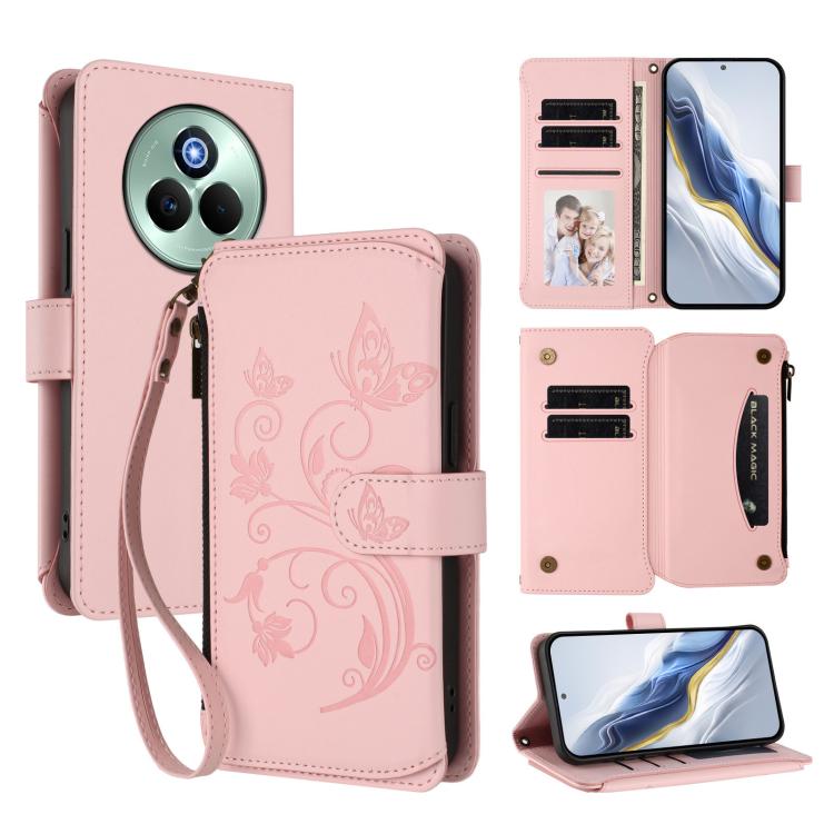 Butterfly Love Flower Multi-card Zipper Wallet Leather Phone Case, For Realme P4 5G, For Realme 15T 5G Global, For Realme C71 4G India, For Realme 15 5G / 15 Pro 5G, For Realme C71 4G Global, For Realme Neo7 Turbo, For Realme GT 7 5G India             ...