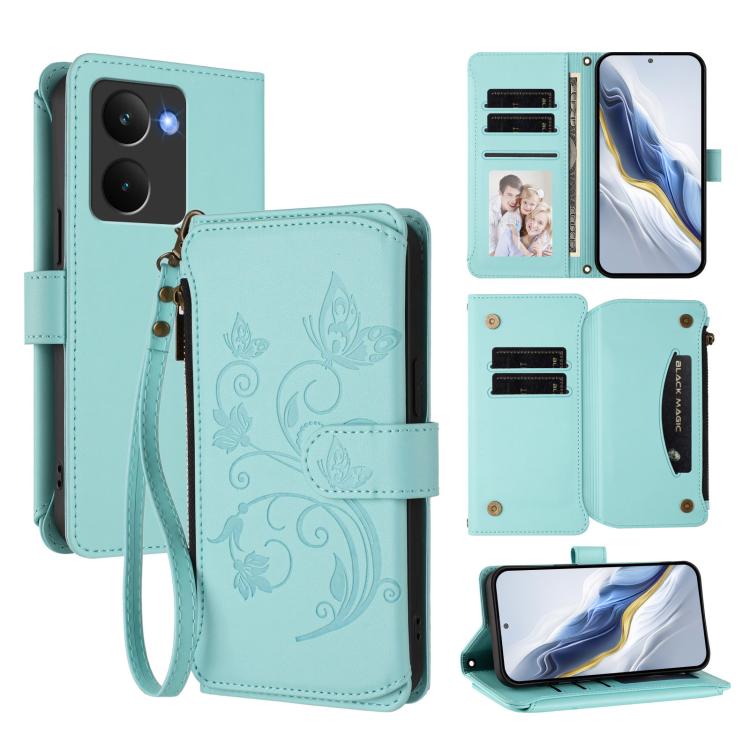 Butterfly Love Flower Multi-card Zipper Wallet Leather Phone Case, For Realme P4 5G, For Realme 15T 5G Global, For Realme C71 4G India, For Realme 15 5G / 15 Pro 5G, For Realme C71 4G Global, For Realme Neo7 Turbo, For Realme GT 7 5G India             ...