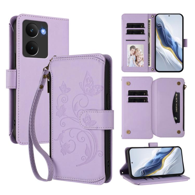 Butterfly Love Flower Multi-card Zipper Wallet Leather Phone Case, For Realme P4 5G, For Realme 15T 5G Global, For Realme C71 4G India, For Realme 15 5G / 15 Pro 5G, For Realme C71 4G Global, For Realme Neo7 Turbo, For Realme GT 7 5G India             ...
