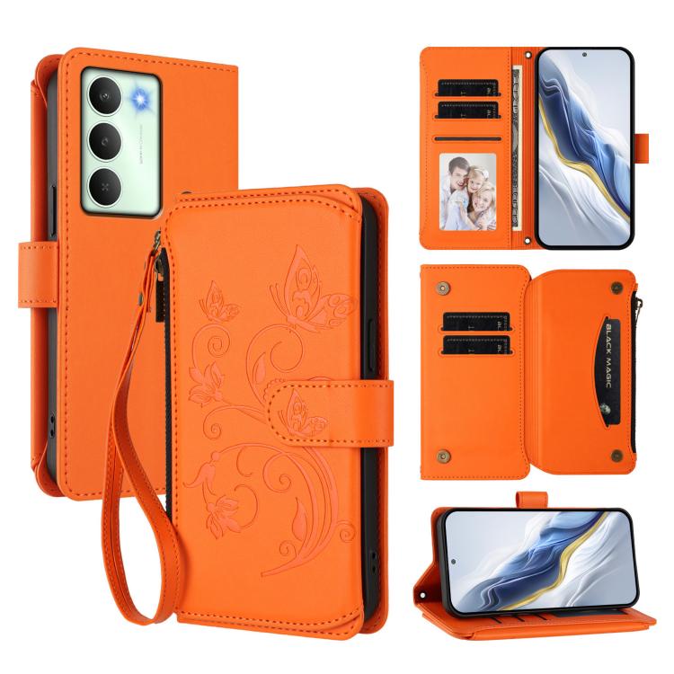 Butterfly Love Flower Multi-card Zipper Wallet Leather Phone Case, For Realme P4 5G, For Realme 15T 5G Global, For Realme C71 4G India, For Realme 15 5G / 15 Pro 5G, For Realme C71 4G Global, For Realme Neo7 Turbo, For Realme GT 7 5G India             ...