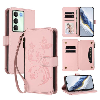 Butterfly Love Flower Multi-card Zipper Wallet Leather Phone Case, For Realme P4 5G, For Realme 15T 5G Global, For Realme C71 4G India, For Realme 15 5G / 15 Pro 5G, For Realme C71 4G Global, For Realme Neo7 Turbo, For Realme GT 7 5G India             ...
