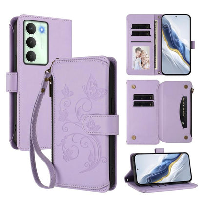 Butterfly Love Flower Multi-card Zipper Wallet Leather Phone Case, For Realme P4 5G, For Realme 15T 5G Global, For Realme C71 4G India, For Realme 15 5G / 15 Pro 5G, For Realme C71 4G Global, For Realme Neo7 Turbo, For Realme GT 7 5G India             ...
