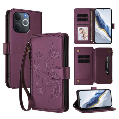 Butterfly Love Flower Multi-card Zipper Wallet Leather Phone Case, For Realme P4 5G, For Realme 15T 5G Global, For Realme C71 4G India, For Realme 15 5G / 15 Pro 5G, For Realme C71 4G Global, For Realme Neo7 Turbo, For Realme GT 7 5G India             ...