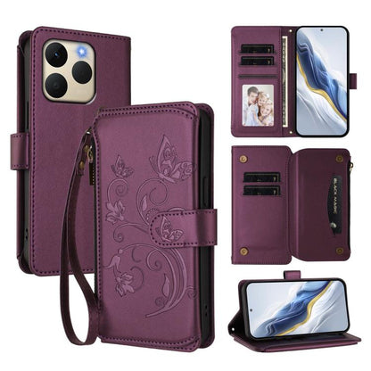 Butterfly Love Flower Multi-card Zipper Wallet Leather Phone Case, For Realme P4 5G, For Realme 15T 5G Global, For Realme C71 4G India, For Realme 15 5G / 15 Pro 5G, For Realme C71 4G Global, For Realme Neo7 Turbo, For Realme GT 7 5G India             ...