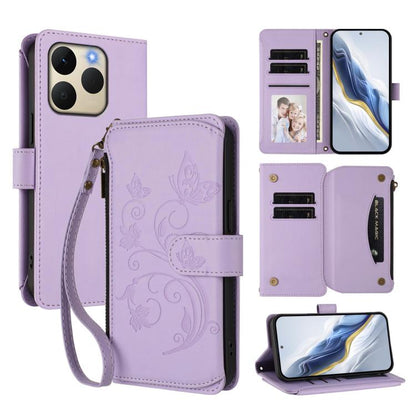 Butterfly Love Flower Multi-card Zipper Wallet Leather Phone Case, For Realme P4 5G, For Realme 15T 5G Global, For Realme C71 4G India, For Realme 15 5G / 15 Pro 5G, For Realme C71 4G Global, For Realme Neo7 Turbo, For Realme GT 7 5G India             ...