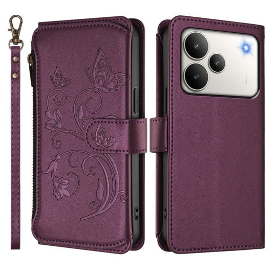 Butterfly Love Flower Multi-card Zipper Wallet Leather Phone Case, For Realme P4 5G, For Realme 15T 5G Global, For Realme C71 4G India, For Realme 15 5G / 15 Pro 5G, For Realme C71 4G Global, For Realme Neo7 Turbo, For Realme GT 7 5G India             ...