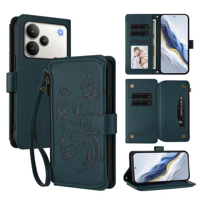 Butterfly Love Flower Multi-card Zipper Wallet Leather Phone Case, For Realme P4 5G, For Realme 15T 5G Global, For Realme C71 4G India, For Realme 15 5G / 15 Pro 5G, For Realme C71 4G Global, For Realme Neo7 Turbo, For Realme GT 7 5G India             ...