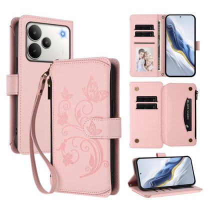 Butterfly Love Flower Multi-card Zipper Wallet Leather Phone Case, For Realme P4 5G, For Realme 15T 5G Global, For Realme C71 4G India, For Realme 15 5G / 15 Pro 5G, For Realme C71 4G Global, For Realme Neo7 Turbo, For Realme GT 7 5G India             ...