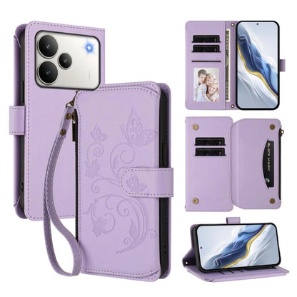 Butterfly Love Flower Multi-card Zipper Wallet Leather Phone Case, For Realme P4 5G, For Realme 15T 5G Global, For Realme C71 4G India, For Realme 15 5G / 15 Pro 5G, For Realme C71 4G Global, For Realme Neo7 Turbo, For Realme GT 7 5G India             ...