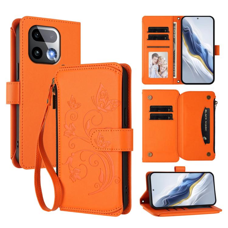 Butterfly Love Flower Multi-card Zipper Wallet Leather Phone Case, For Realme P4x 5G / OnePlus Nord CE6 Lite, For Realme 16T 5G Global, For Realme C100 / C85 5G Global / 15X 5G, For Realme P4 Power 4G, For Realme Note 80 4G Global, For Realme 16 5G Glo...