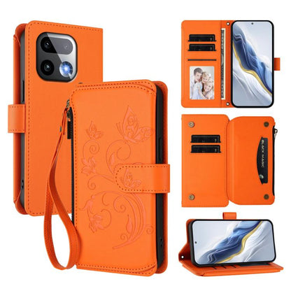Butterfly Love Flower Multi-card Zipper Wallet Leather Phone Case, For Realme P4x 5G / OnePlus Nord CE6 Lite, For Realme 16T 5G Global, For Realme C100 / C85 5G Global / 15X 5G, For Realme P4 Power 4G, For Realme Note 80 4G Global, For Realme 16 5G Glo...