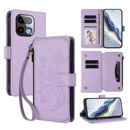 Butterfly Love Flower Multi-card Zipper Wallet Leather Phone Case, For Realme P4x 5G / OnePlus Nord CE6 Lite, For Realme 16T 5G Global, For Realme C100 / C85 5G Global / 15X 5G, For Realme P4 Power 4G, For Realme Note 80 4G Global, For Realme 16 5G Glo...