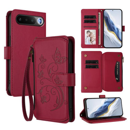 Butterfly Love Flower Multi-card Zipper Wallet Leather Phone Case, For Realme P4x 5G / OnePlus Nord CE6 Lite, For Realme 16T 5G Global, For Realme C100 / C85 5G Global / 15X 5G, For Realme P4 Power 4G, For Realme Note 80 4G Global, For Realme 16 5G Glo...